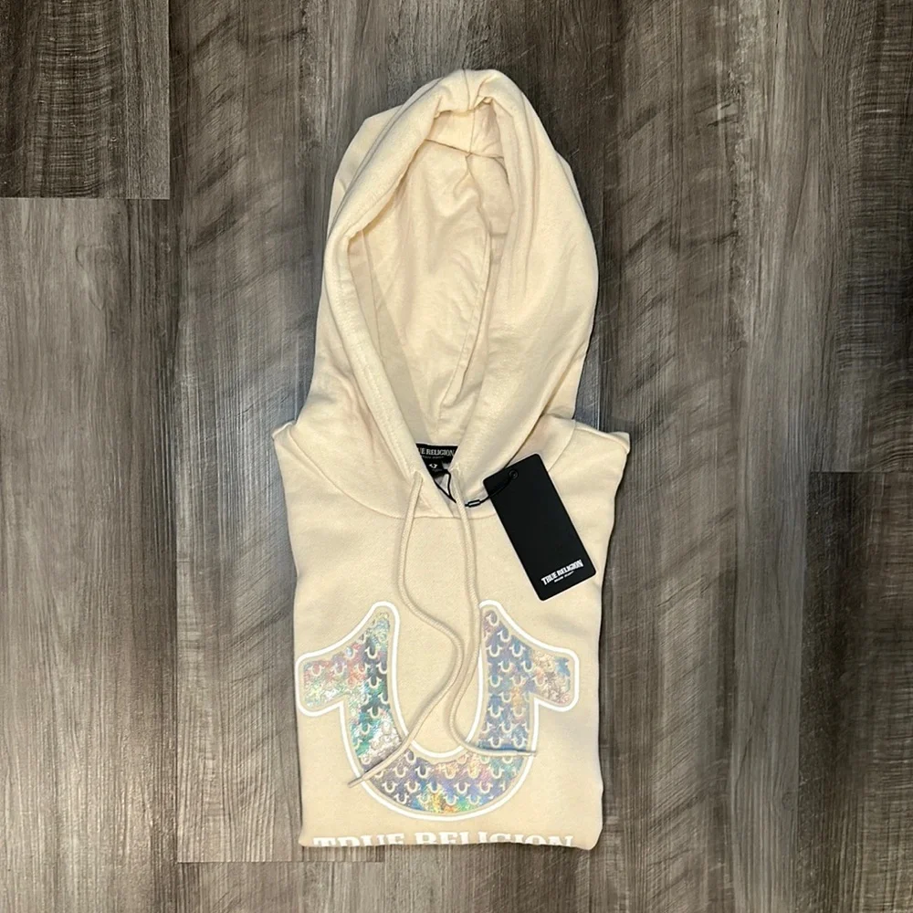 True Religion Foil Metallic Arch Hoodie - Small